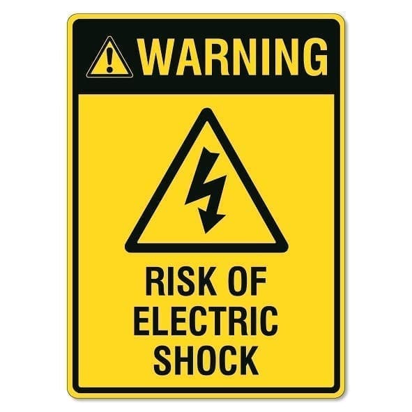 Warning Risk of Electric Shock Sign The Signmaker
