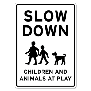 Slow Down Children And Animals At Play