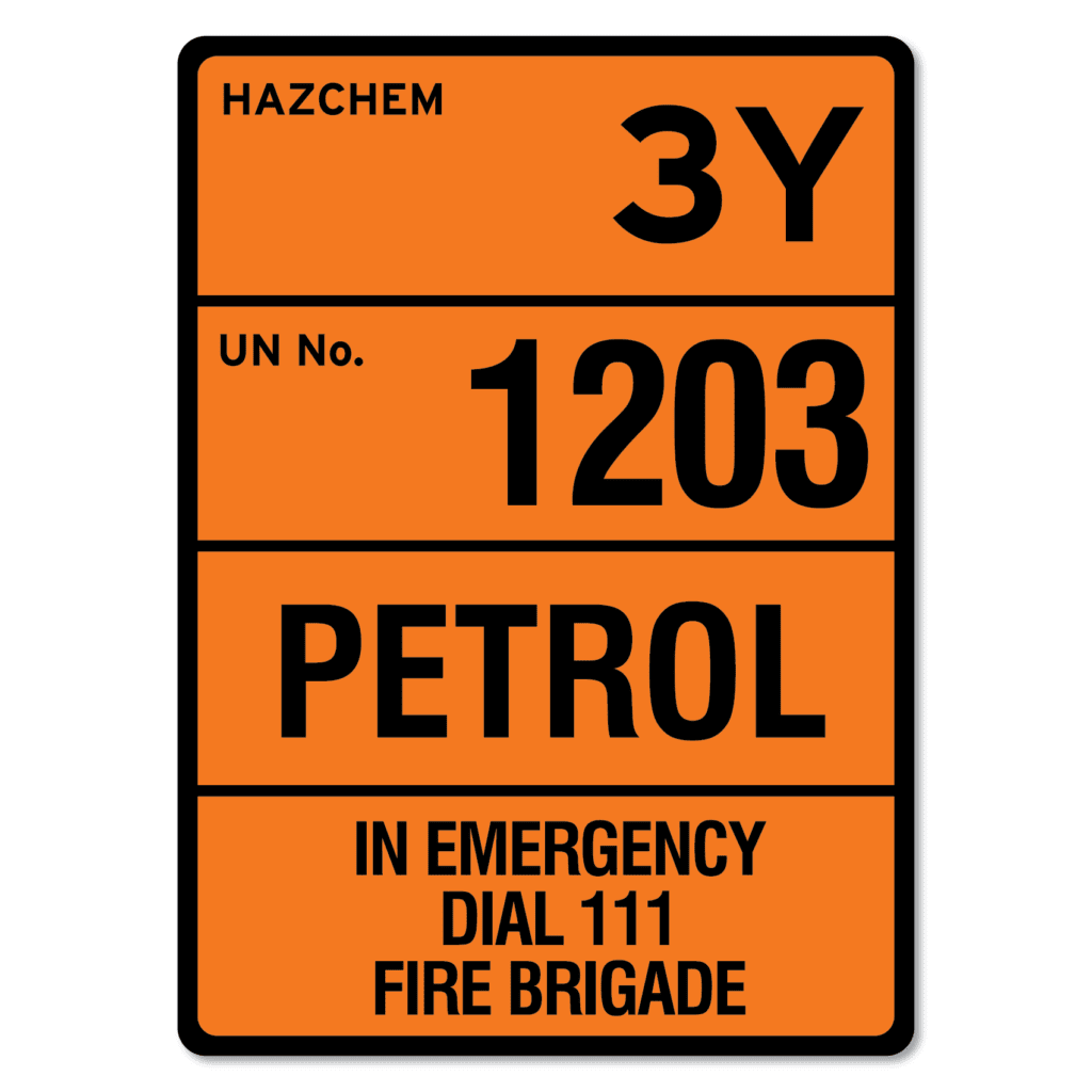 3y 1203 Petrol Hazchem  placard