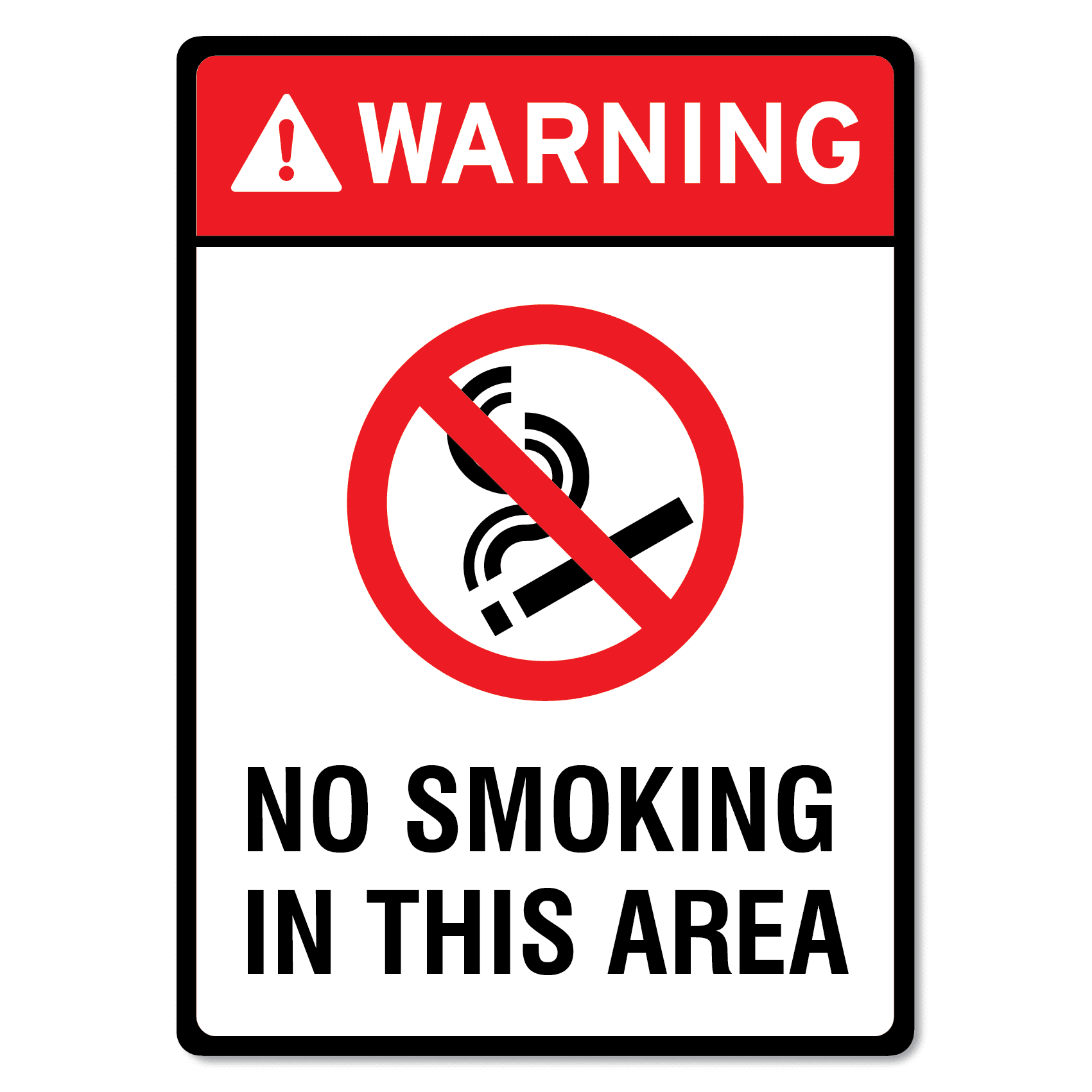 Warning No Smoking In This Area Sign The Signmaker