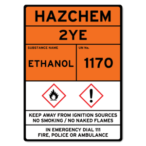 Hazchem Site Sign, Ethanol