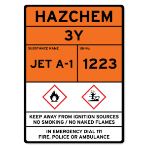 Hazchem Site Sign, Jet Fuel