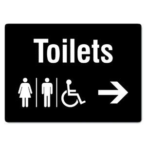 Toilet Sign with Arrow