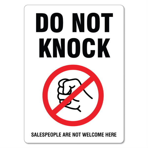 Do Not Knock Sign