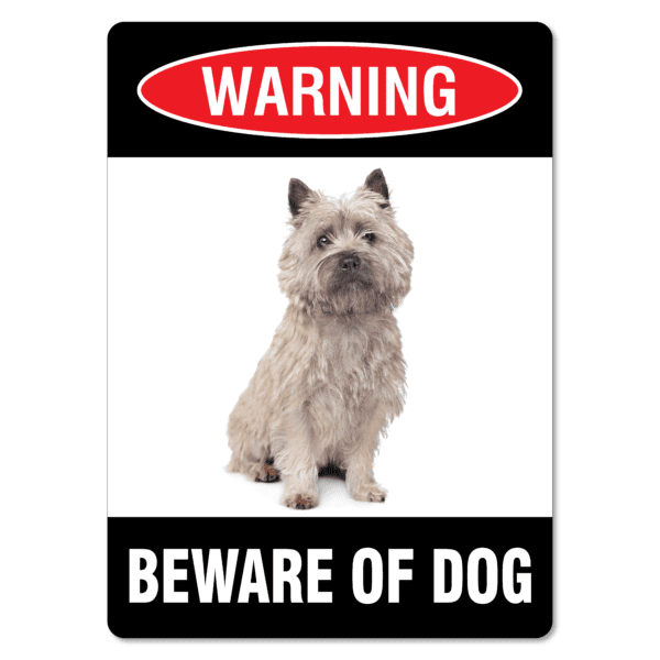 Waning Beware of Dog Cairn Terrier Sign