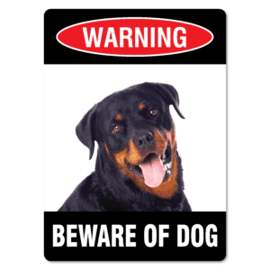 Warning Beware of Dog Doberman Sign