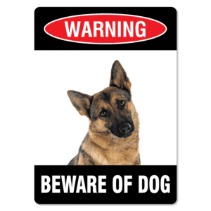 Warning Beware Of Dog German Shepherd Sign