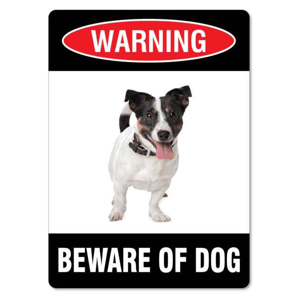 Warning Beware Of Dog Jack Russel Sign
