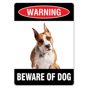 Warning Beware Of Dog Staffordshire Terrier Sign