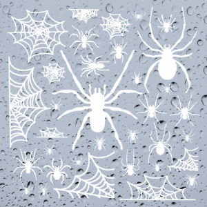Spiders and Webs Halloween Window Stickers