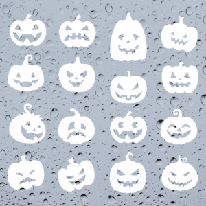 Halloween Pumpkin Heads Window Stickers