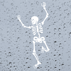 Funny Skeleton Halloween Window Sticker