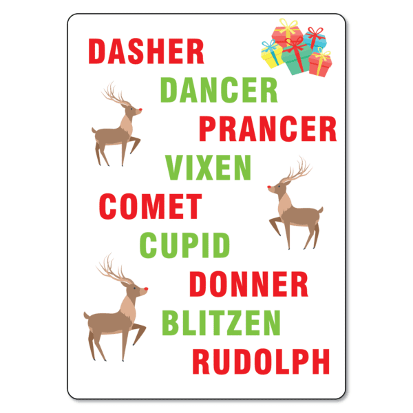 Santa's Reindeer Sign