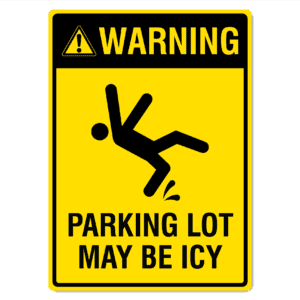 Icy Carpark Sign