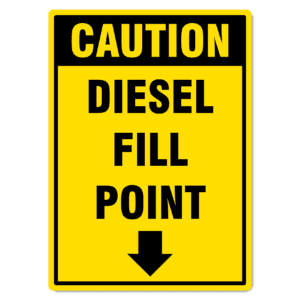Caution Diesel Fill Point Sign