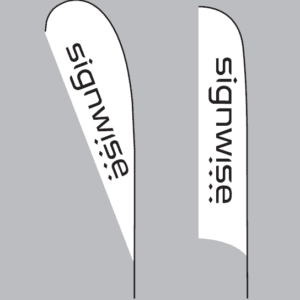 Teardrop flag and feather flag shapes