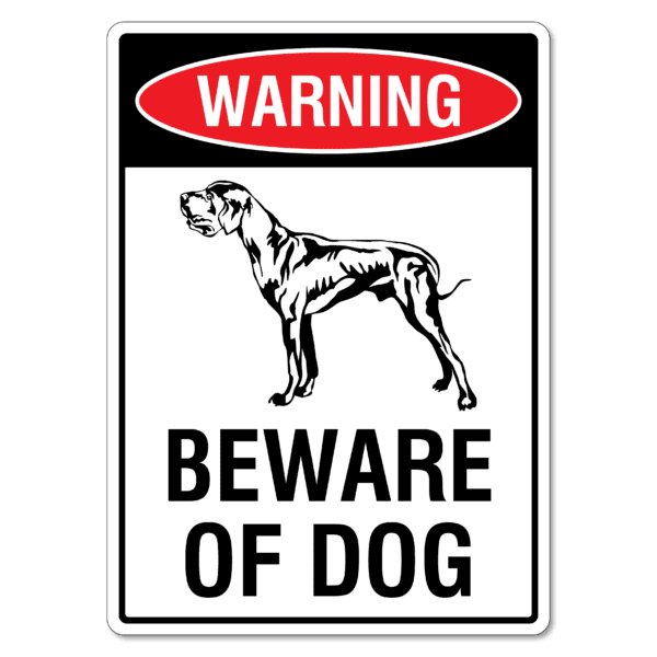 Warning Beware Of Dog (Great Dane)