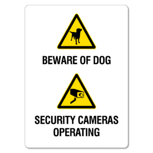 Beware Of Dog, Security Cameras Operating