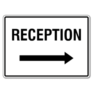 Reception Right Arrow Sign