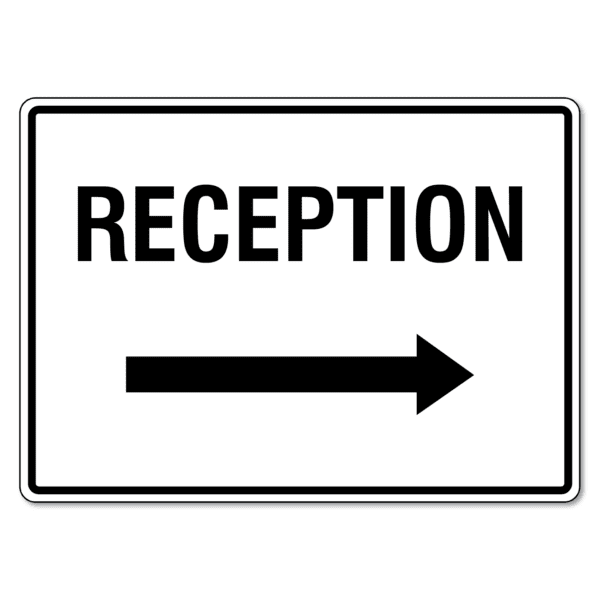 Reception Right Arrow Sign