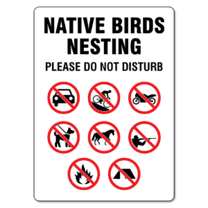 Native Birds Nesting Sign